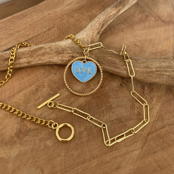 Collier Love, collier coeur, cœur, un bijoux d'été