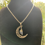 Collier Pentacle ou Demi-Lune avec Lapis Lazuli, cadeau Ado