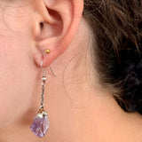 Raw amethyst earrings