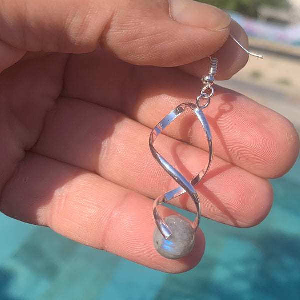 Blue labradorite earrings in 925 silver