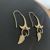 Boucles d'oreilles feuille de bronze