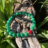 Bracelet noel 2023 jade vert et corail rouge, 