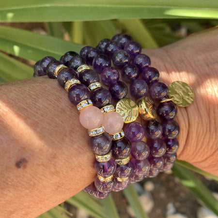 Gold finish natural lapis lazuli bracelet