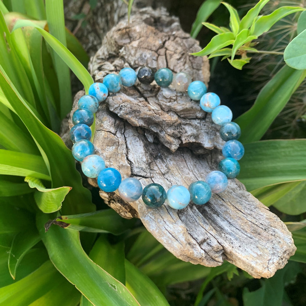 Sage Goddess Blue Apatite Throat Chakra Bracelet for inner wisdom