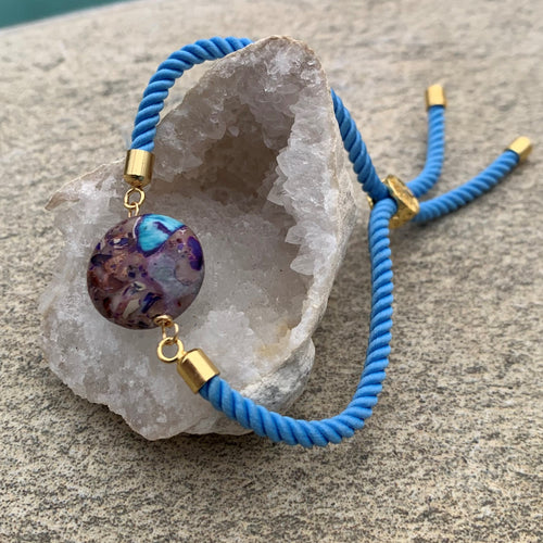 Turquoise cord bracelet, the fancy summer bracelet