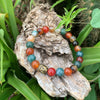 Bracelet agate indienne, Bracelet agate mousse (verte), agate rouge le symbole de la paix
