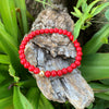 Bracelet corail rouge or 14K et zircon, ensemble de bracelets assortis mère et fille