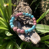 Rhodonite and turquoise bracelet