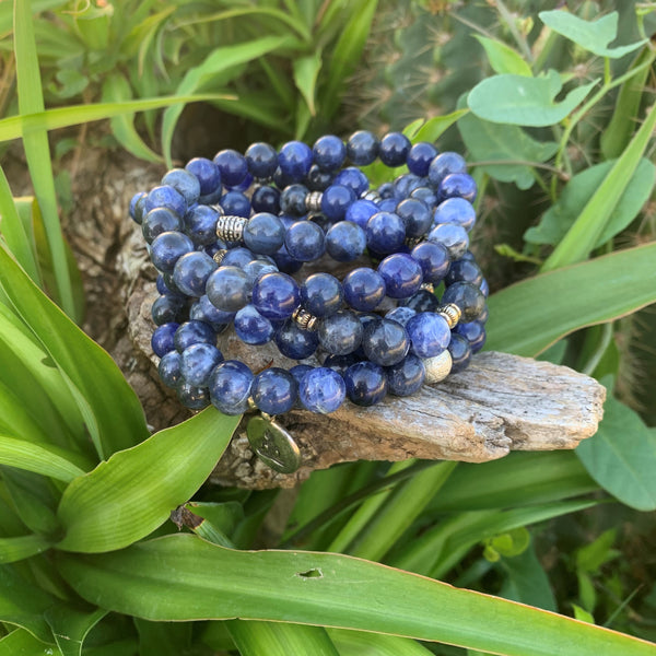 Natural sodalite bracelet "appeasement", blue men's bracelet