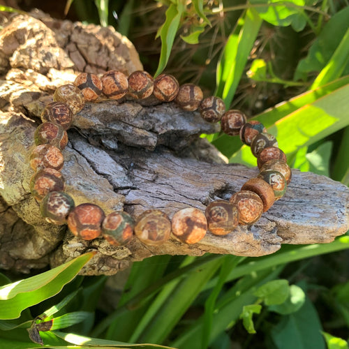 Natural wood bracelet, wenge wood beads and sandalwood, men's bracelet