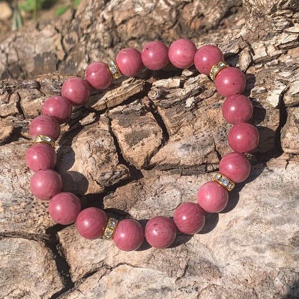 "Friendship" pink rhodonite bracelet