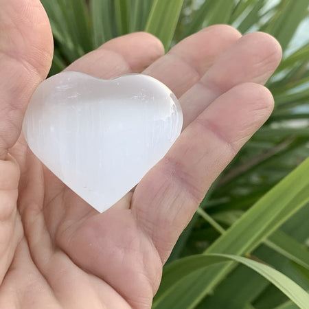 Pendentif cœur en cristal de roche, coeur en cristal de taille moyenne