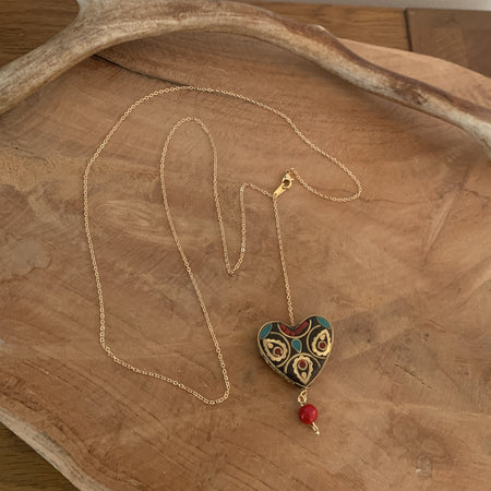 Collier Love, collier coeur, cœur, un bijoux d'été