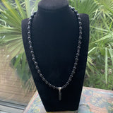 Collier obsidienne noire et pendentif tourmaline noire naturelle, fait main, collier de protection