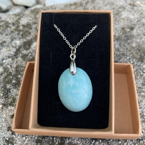 Natural turquoise pendant from Madagascar, dickite