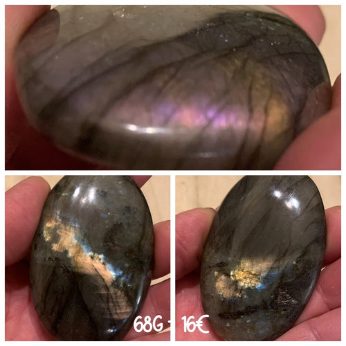 Labradorite pebble from Madagascar, therapist's stone