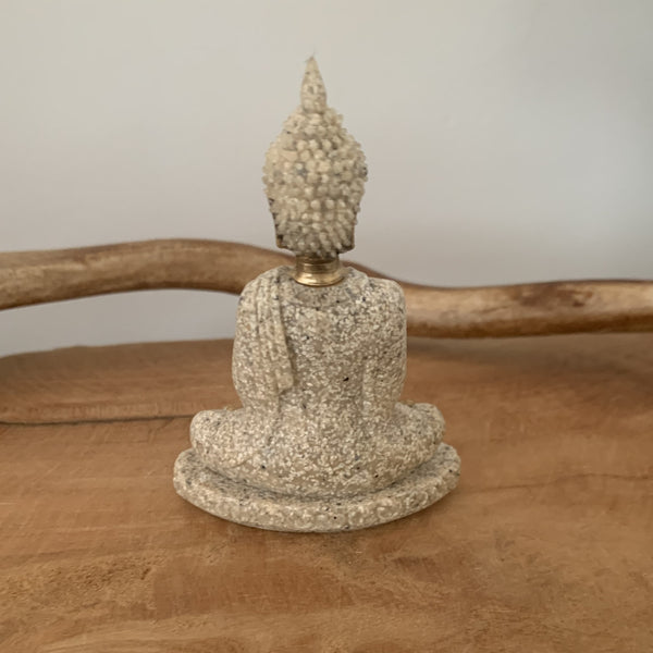 Bouddha de meditation en grès naturel, Feng shui, idée cadeau spirituel