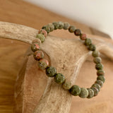 Bracelet unakite et tortue, bracelet pour la convalescence