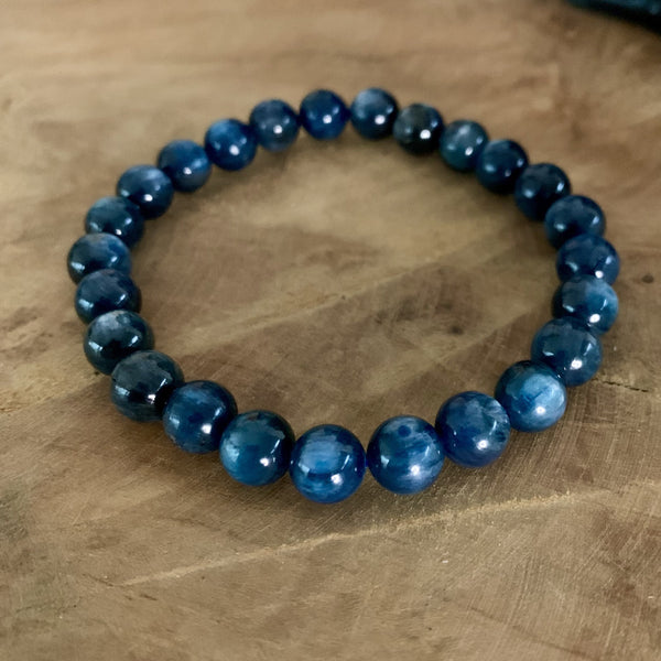 Bracelet en cyanite naturelle AAAA, bracelet en pierre kyanite bleu, Disthène