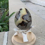 Septarian egg, egg of septaria and yellow calcite of 534g