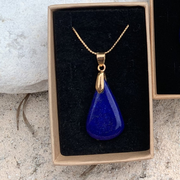Pendentif lapis-lazuli AAA d'Afghanistan en argent, cadeau Noël