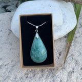 Made-to-order natural blue amazonite pendant