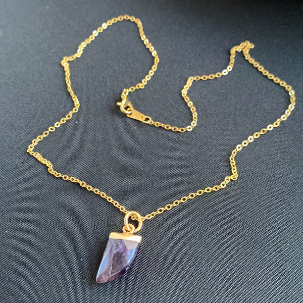 Pendant with 18K gold-plated amethyst