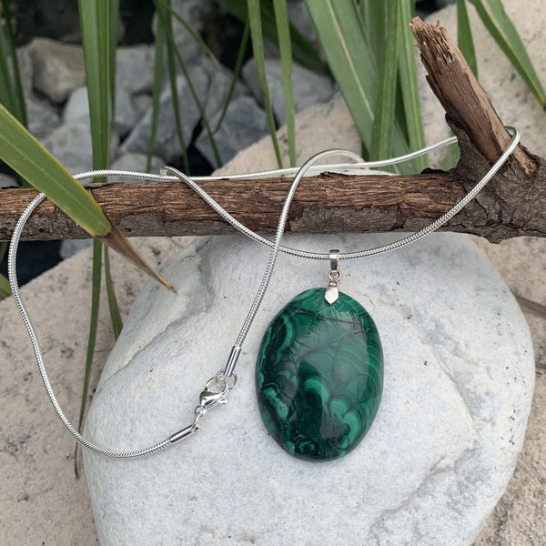 Natural malachite pendant, the painkiller stone 