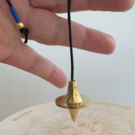Pendule à témoin en bronze et laiton dévissable, pendule divinatoire