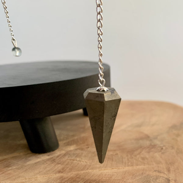 Pendule pyrite, pendule divinatoire, Pendule en pierre