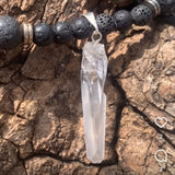 Lemurian quartz pendant with laser point, the 