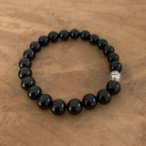 Bracelet obsidienne noire, bracelet homme 