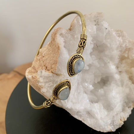 Bracelet labradorite ajustable, bracelet de bras, "le protecteur"