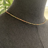 Collier unakite en perles facettées, tour de cou délicat