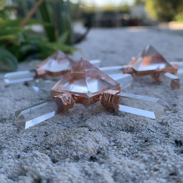 Pyramid energy generator and rock crystal spikes