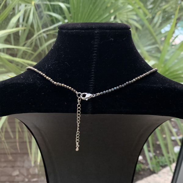 collier pyrite en perles facettées, ras de cou pour femmes et hommes