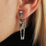 boucles d'oreilles squelette pour Halloween, bijoux de crâne