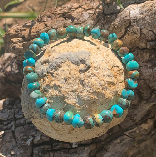 Bracelet turquoise naturelle irrégulière de l'Himalaya "le guérisseur"