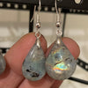Rainbow clear labradorite earrings extra quality