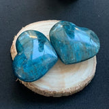 Heart in blue apatite, heart on request