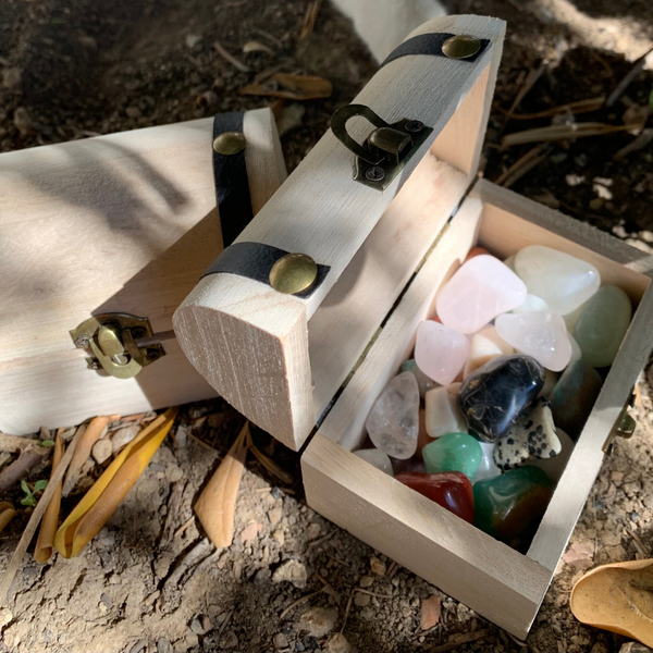 Natural stone treasure chest, stone box, birthday gift