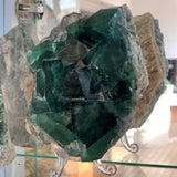 Large crystallized green fluorite 