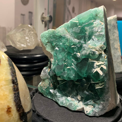 Crystallized green fluorite 997g