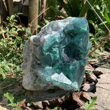 Large crystallized green fluorite 
