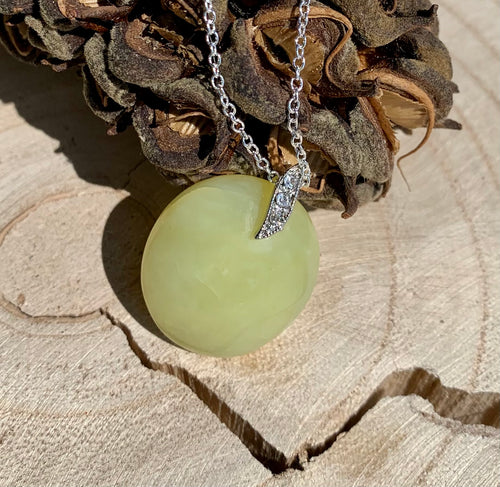 Natural green opal pendant