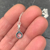 Rhodochrosite pendant on 925 silver, minimalist jewelry