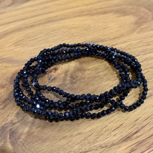 Bracelet spinelle noir authentique, bracelet minimaliste pour homme et femme