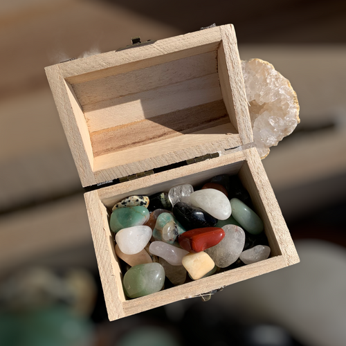 Natural stone treasure chest, stone box, birthday gift
